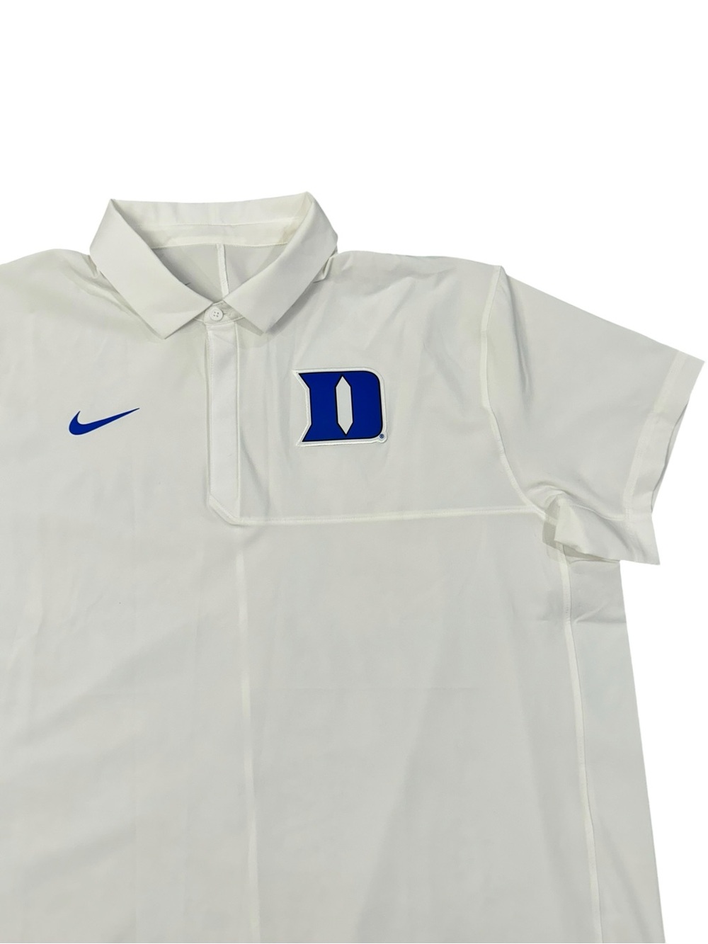 Nike Dri Fit White Duke Blue Devils Team Issue Polo Shirt XXL Performance Casual